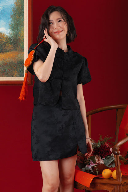 Black Knot Jacquard Top (In-Stock)