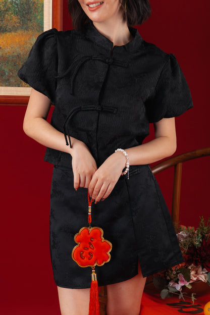 Black Knot Jacquard Top (In-Stock)