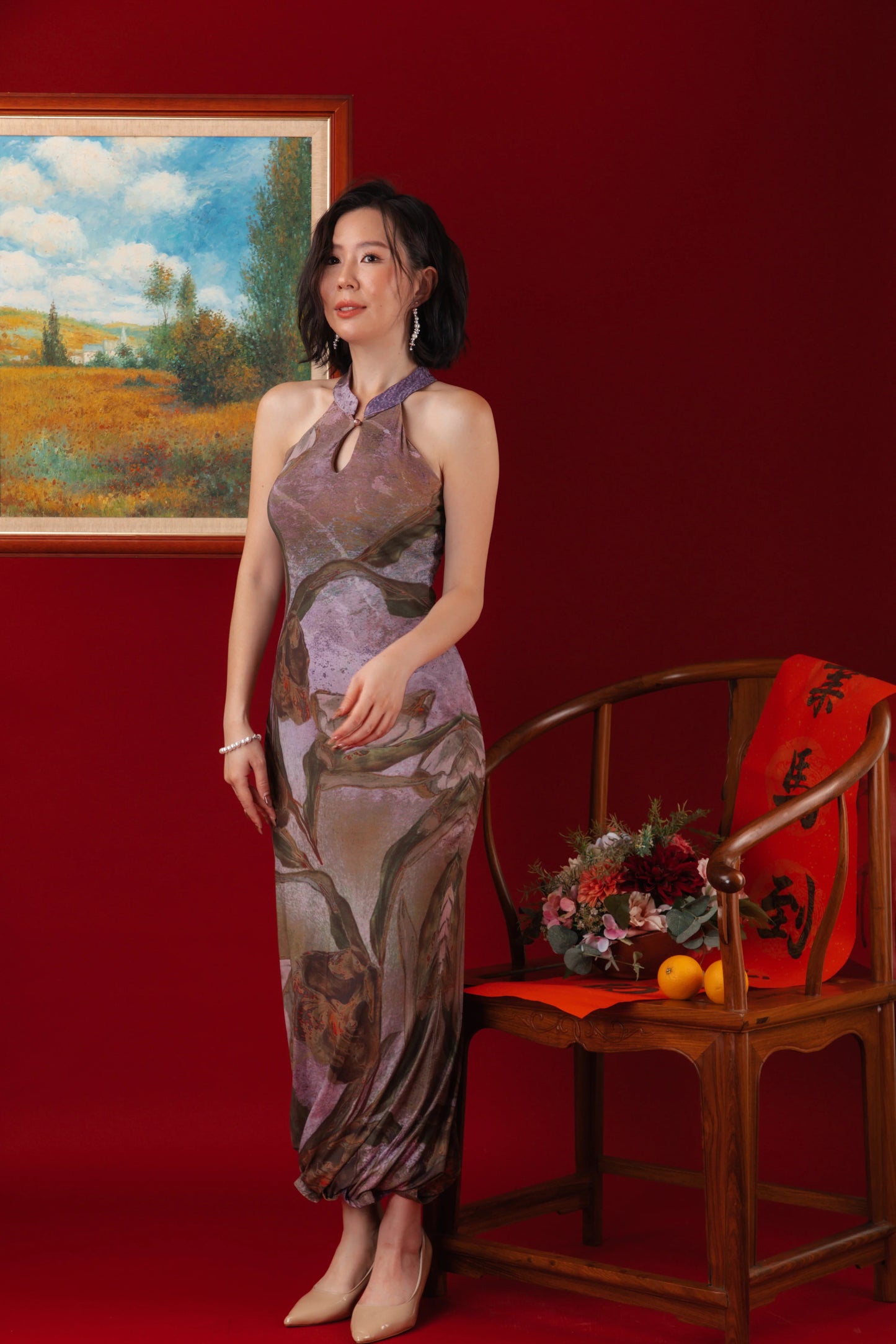Lilac Dusk Cheongsam Dress