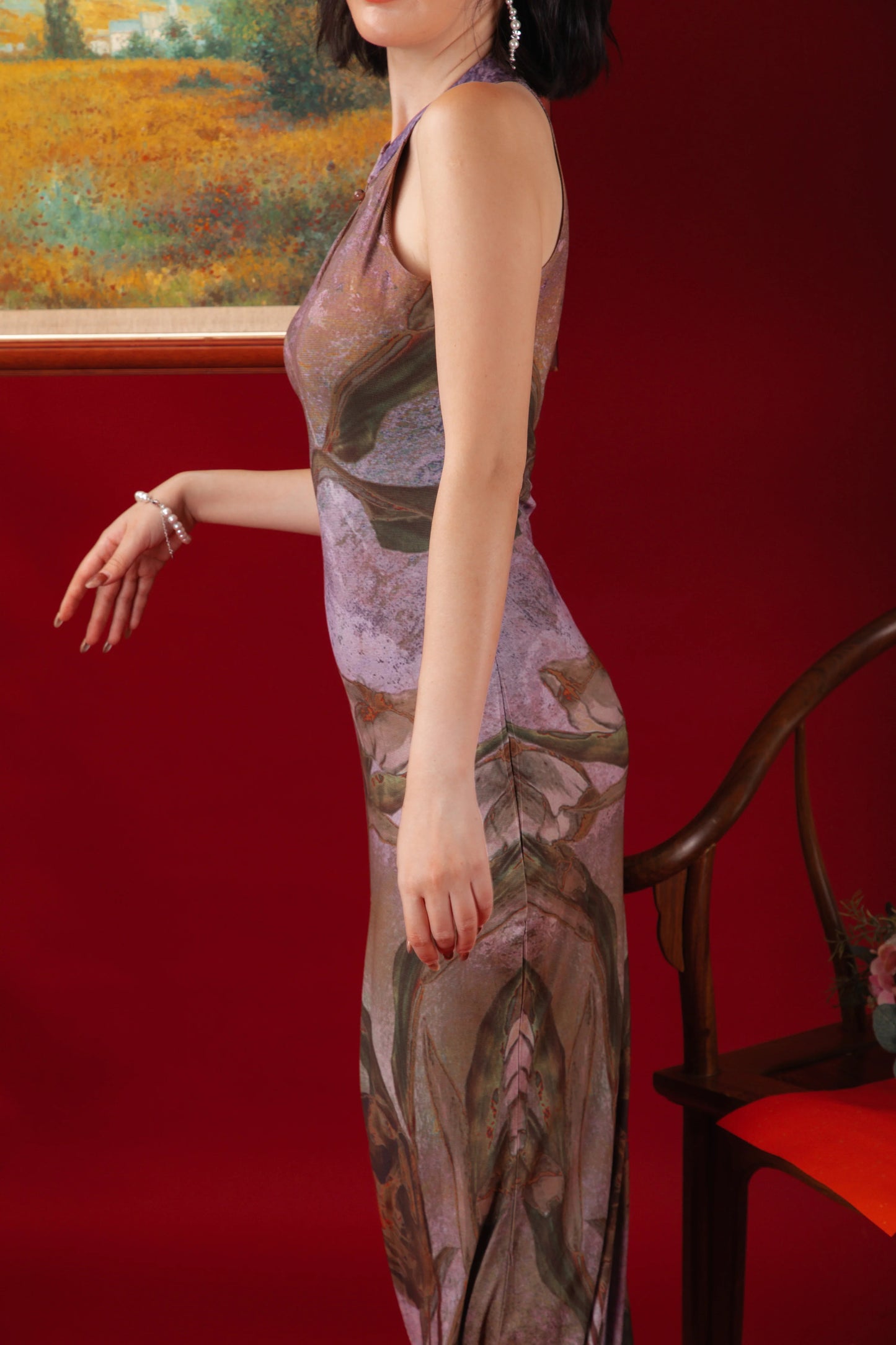 Lilac Dusk Cheongsam Dress