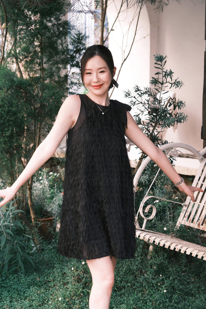 Black Aurelia Fringe Dress
