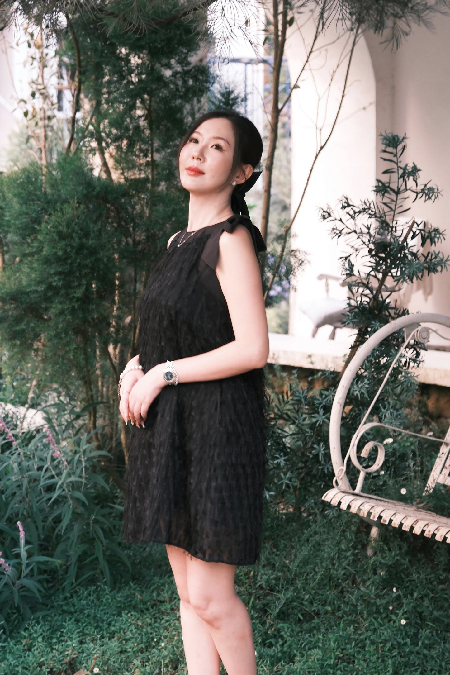 Black Aurelia Fringe Dress