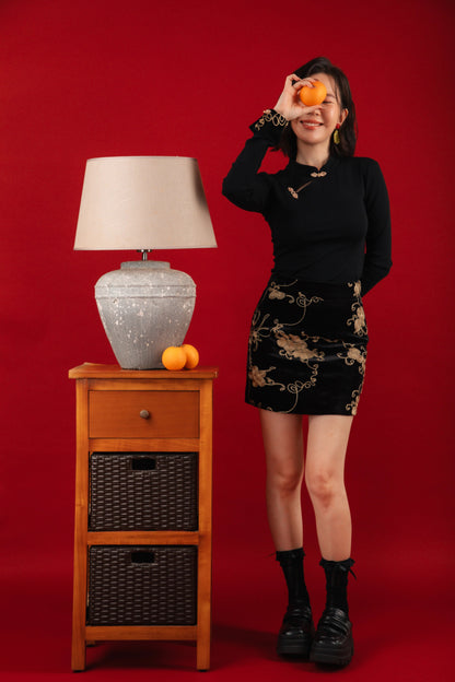 Lyra Oriental Embroidered Top/Gold Embroidered Skirt (In-Stock)