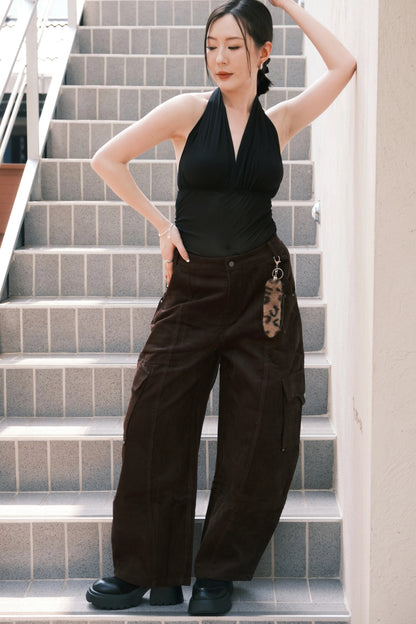Noir Sculpt Halter Top in Black