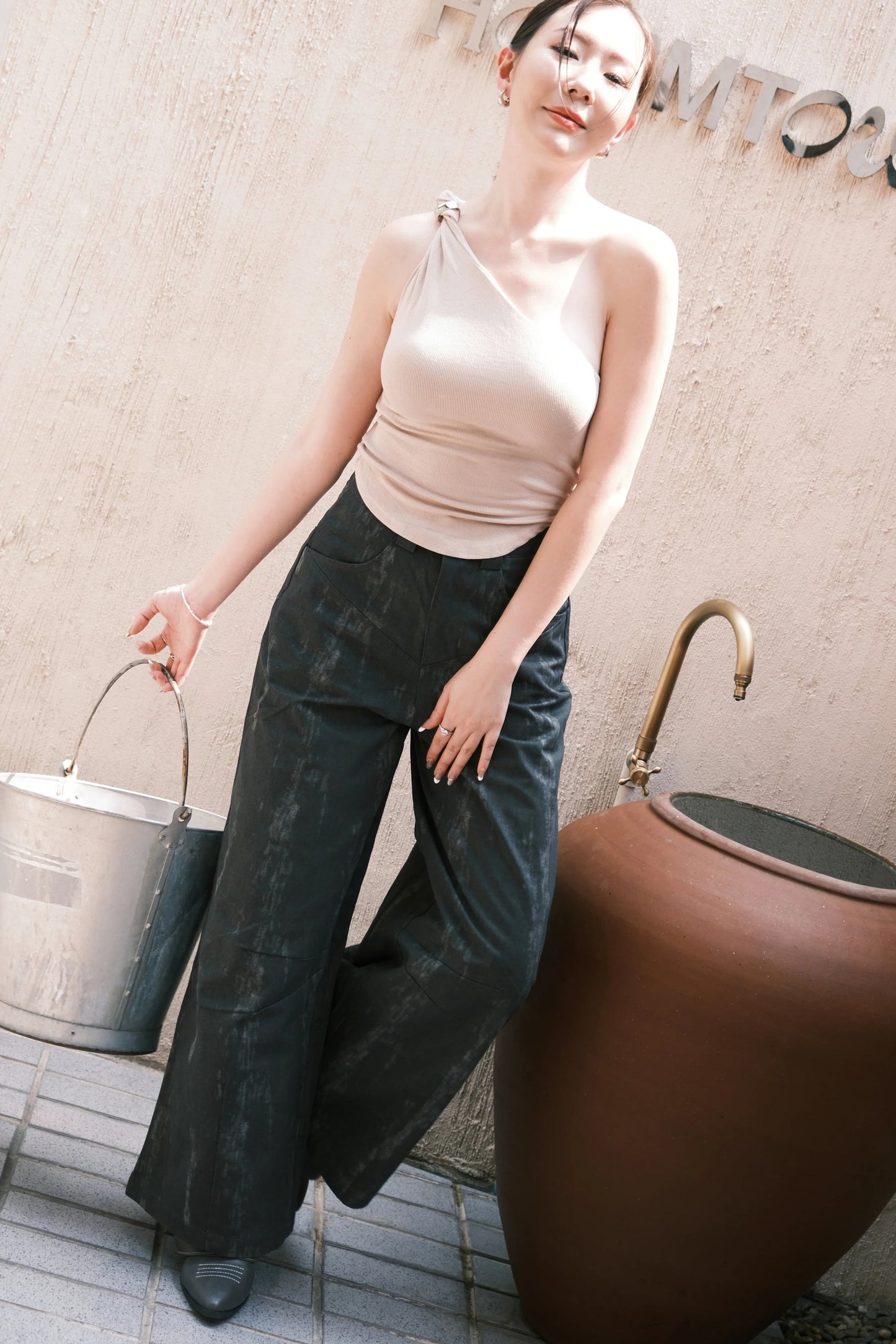 Aria Washed Wide-Leg Pants