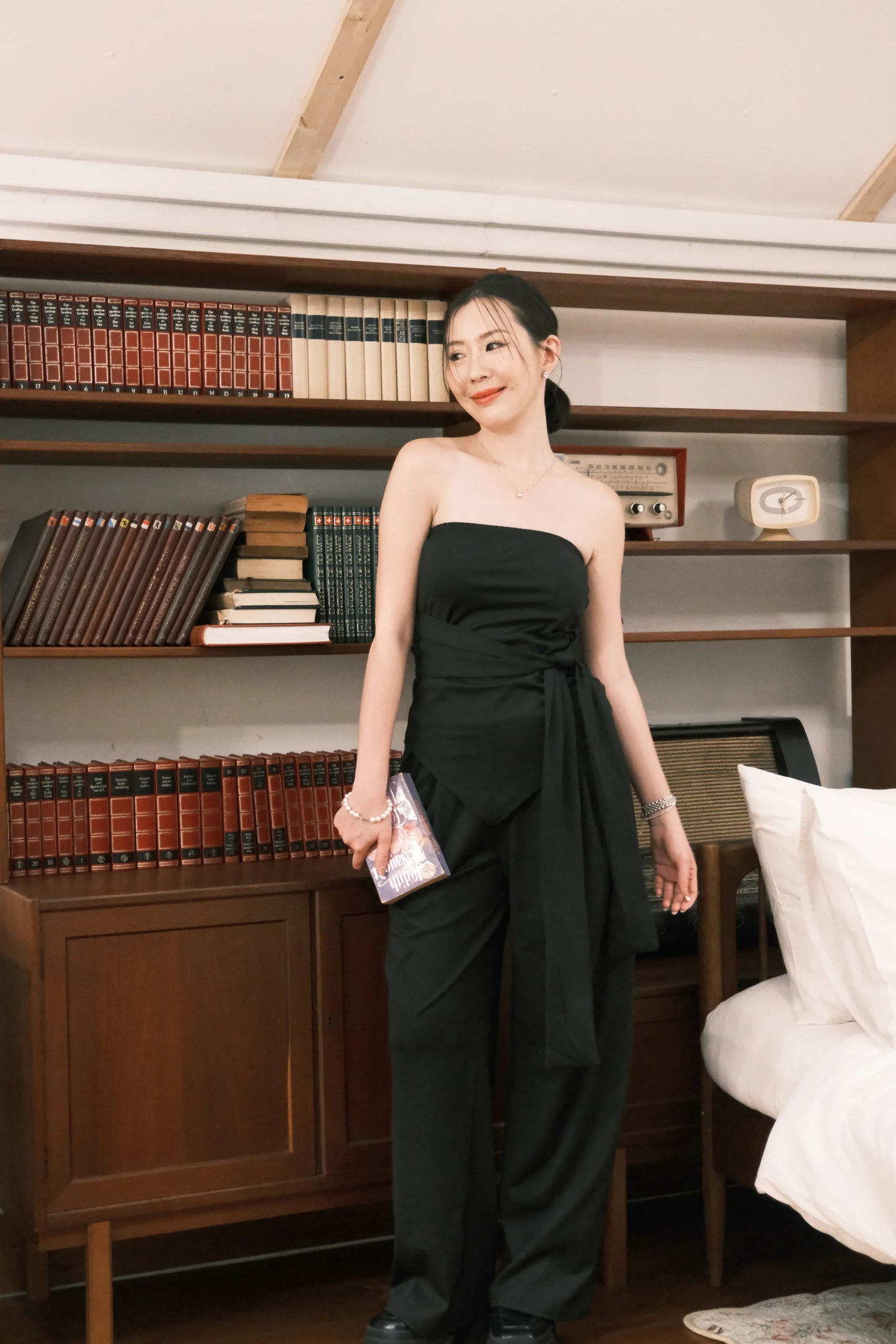 Solène Drape Tie Tube & Wide-Leg Pants Set