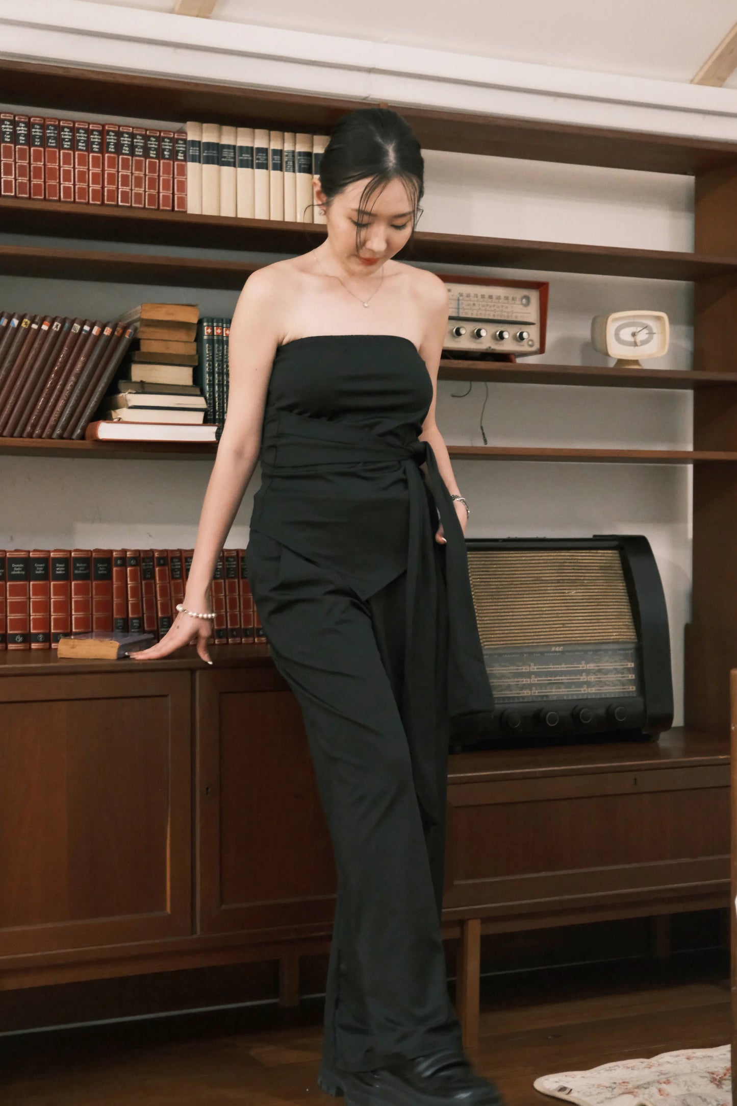 Solène Drape Tie Tube & Wide-Leg Pants Set