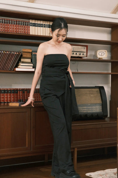 Solène Drape Tie Tube & Wide-Leg Pants Set