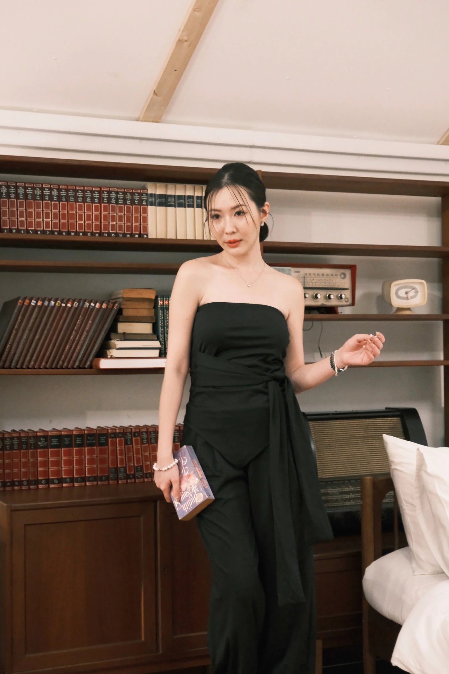 Solène Drape Tie Tube & Wide-Leg Pants Set