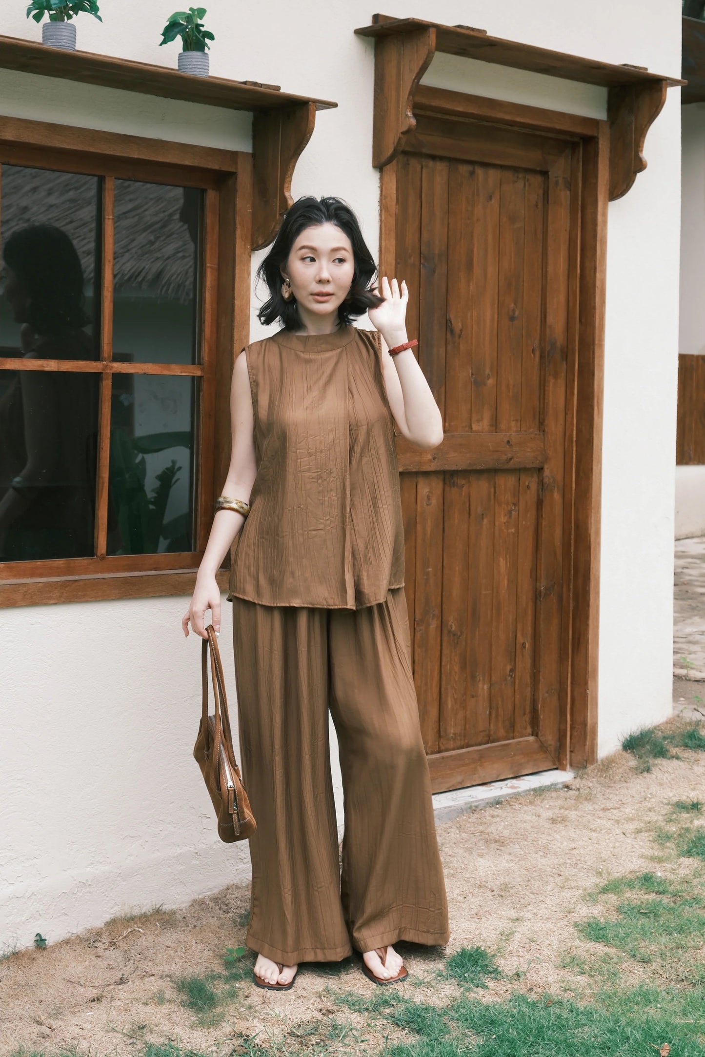 Noéline Relaxed Co-Ord Set in Brown