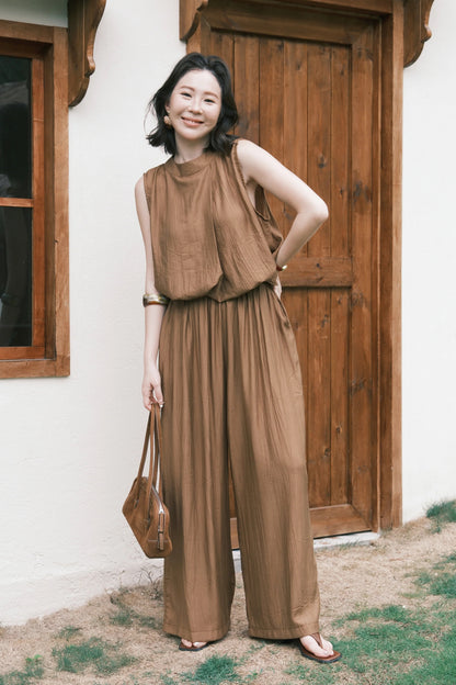 Noéline Relaxed Co-Ord Set in Brown