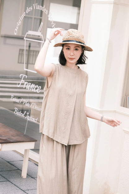 Noéline Relaxed Co-Ord Set in Khaki