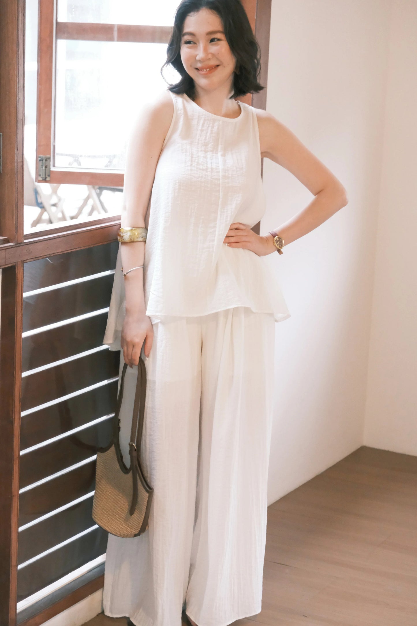 Seraphine Layered Lounge Set in Cream