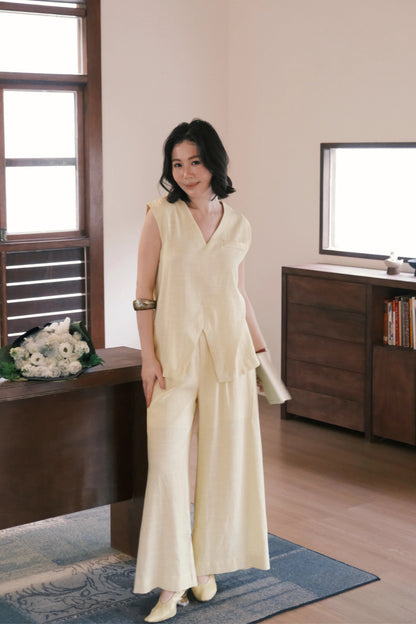 Lunelle Linen Layered Set in Yellow