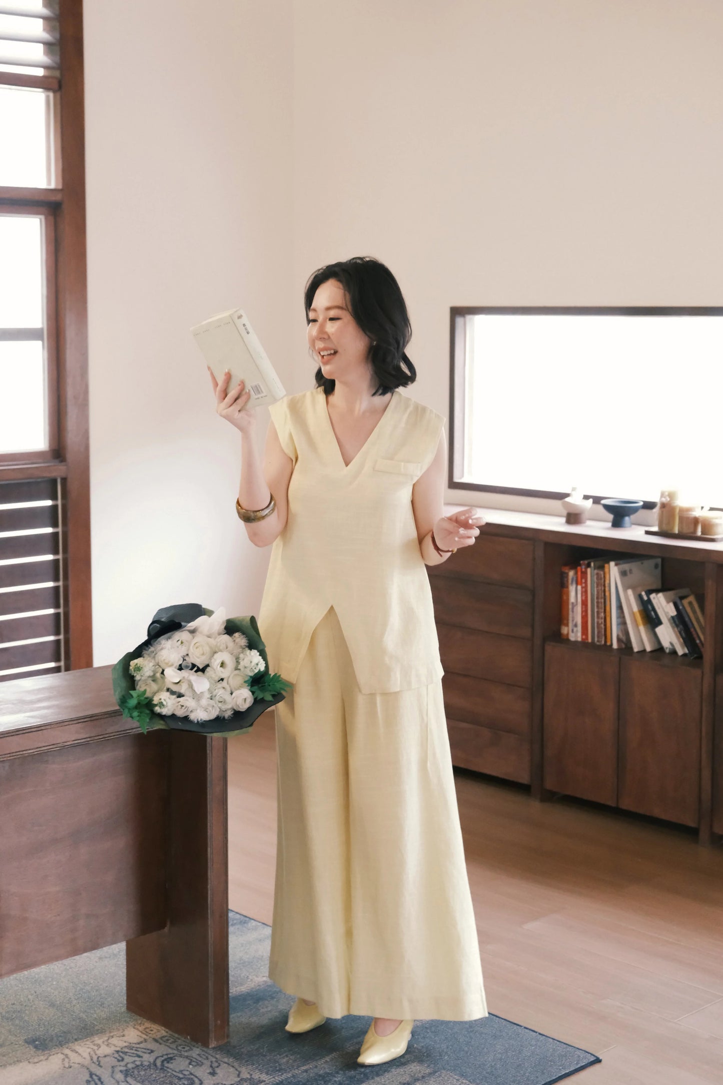 Lunelle Linen Layered Set in Yellow
