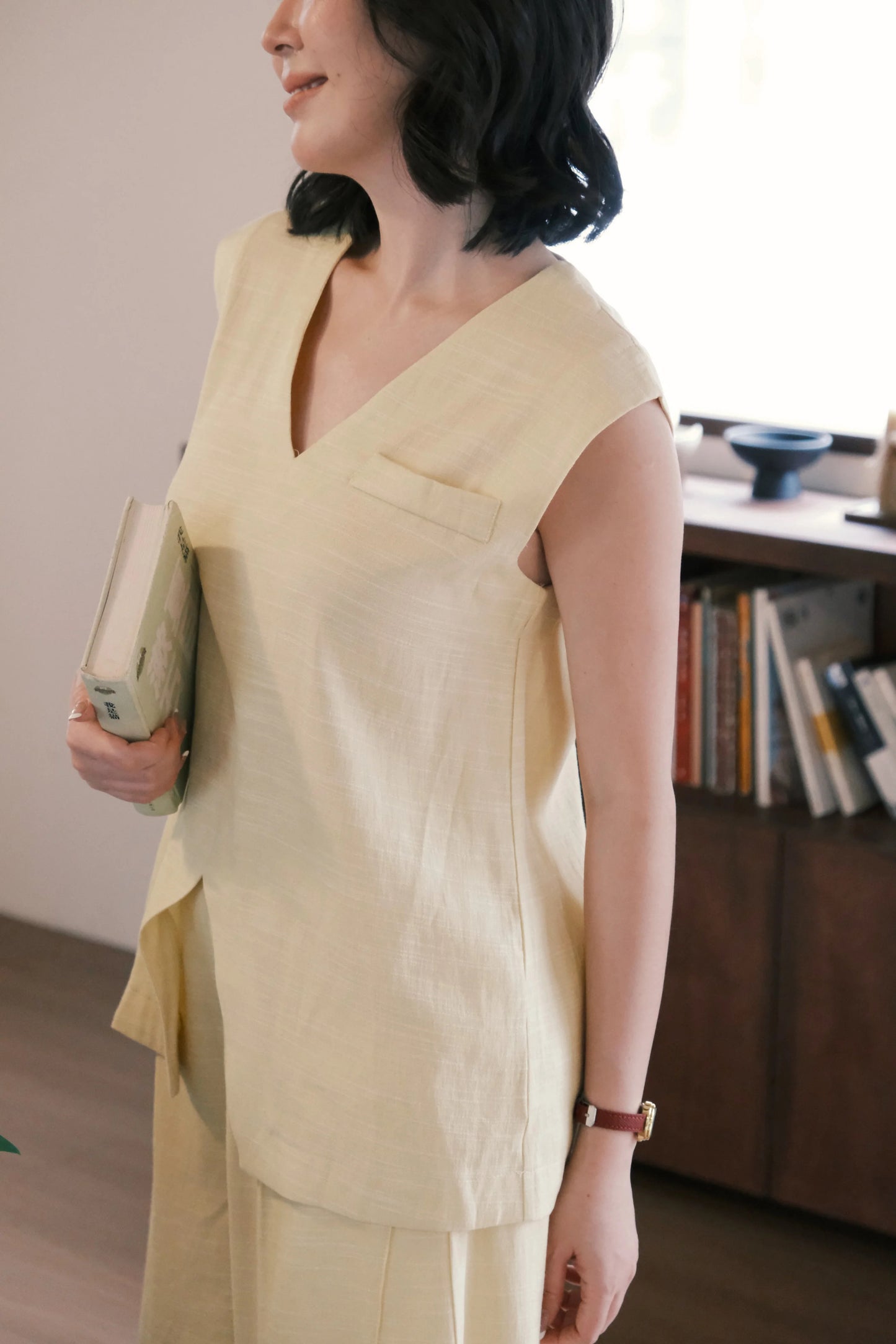 Lunelle Linen Layered Set in Yellow