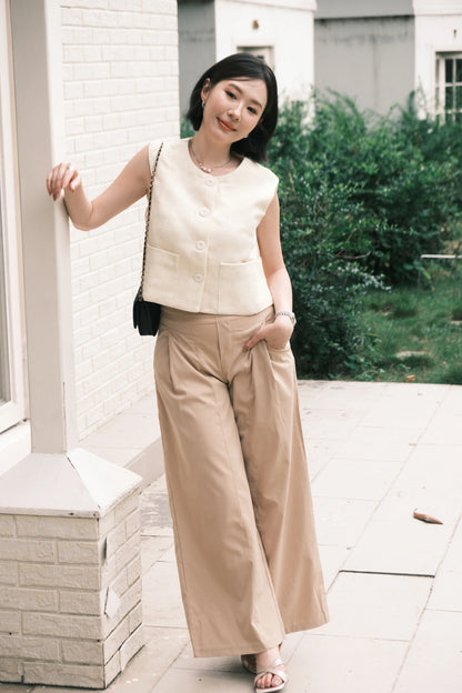 Lila Textured Button-Front Vest