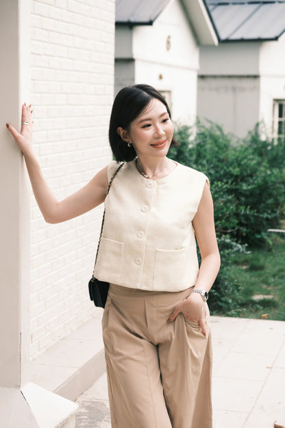 Lila Textured Button-Front Vest