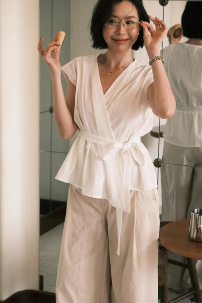 Luna Waist-Tie Blouse