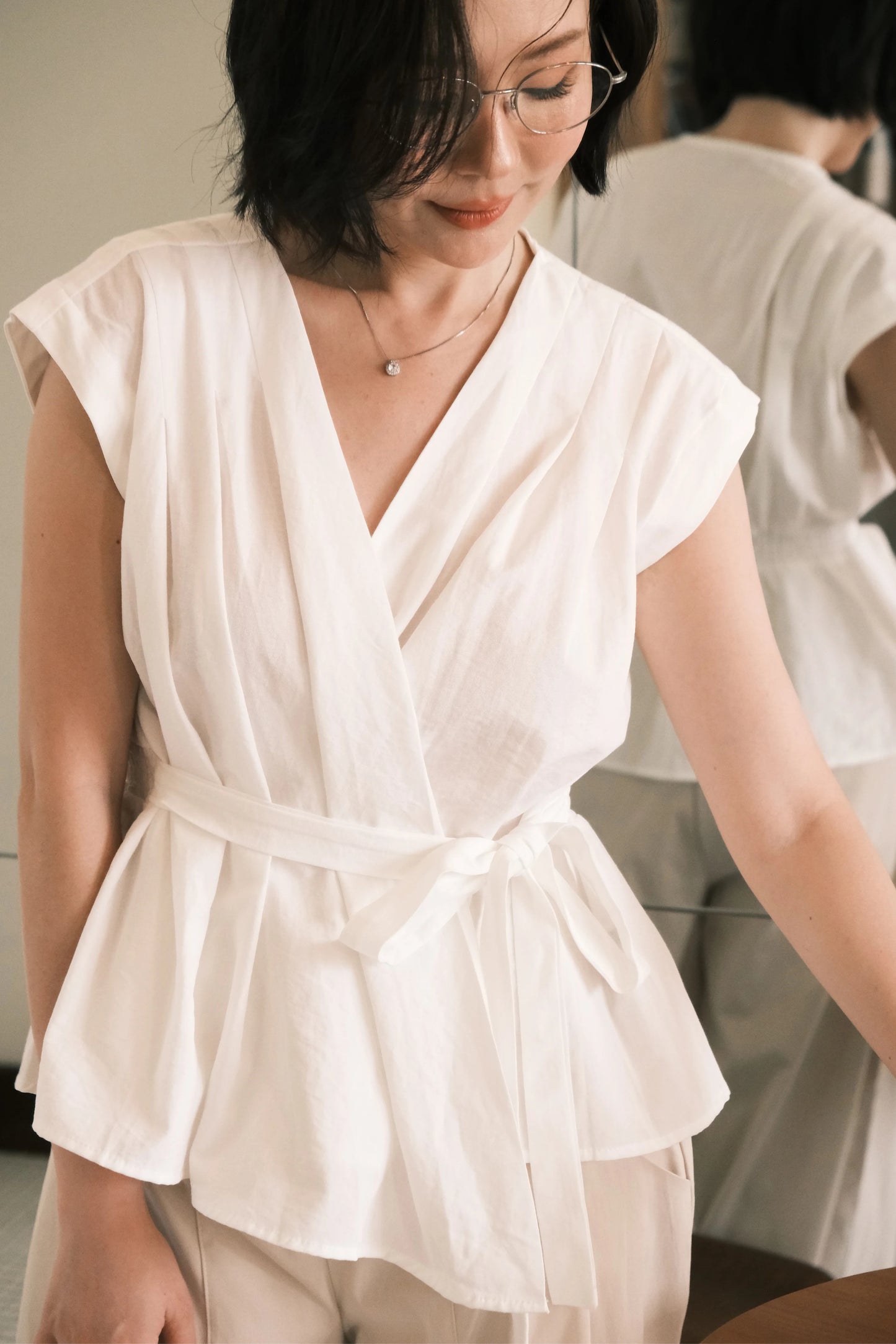 Luna Waist-Tie Blouse