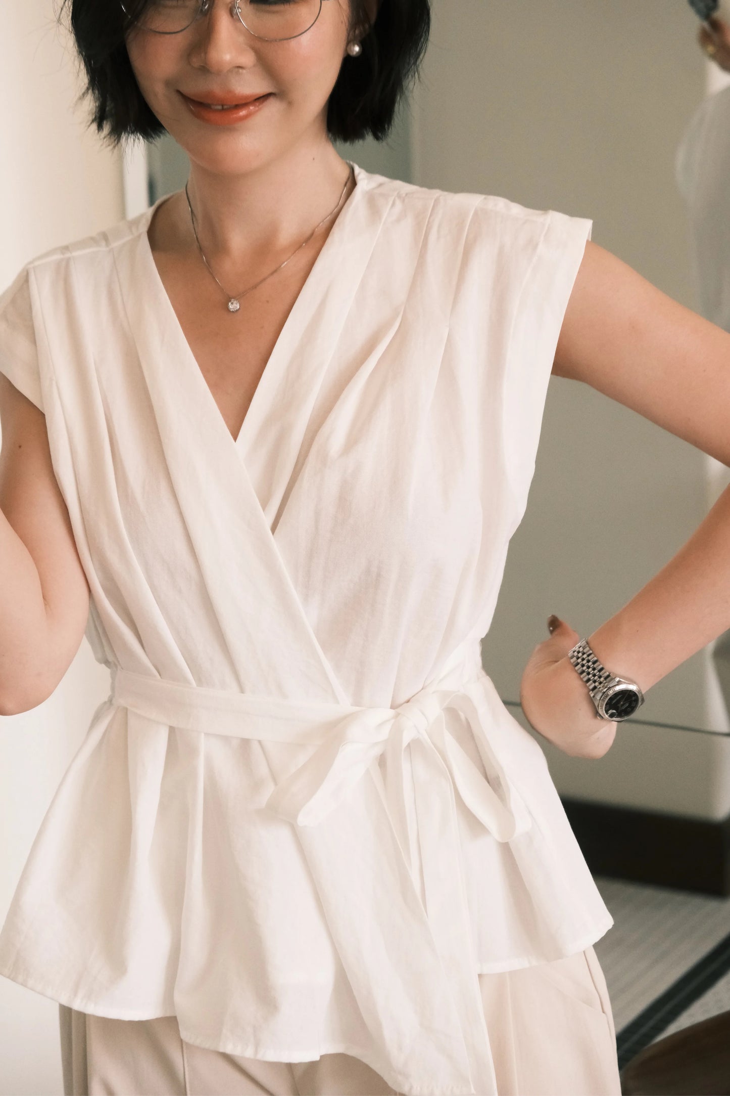 Luna Waist-Tie Blouse