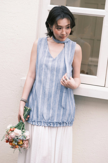 Émilie Layered Dress in Dark Blue
