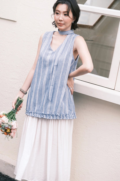 Émilie Layered Dress in Dark Blue