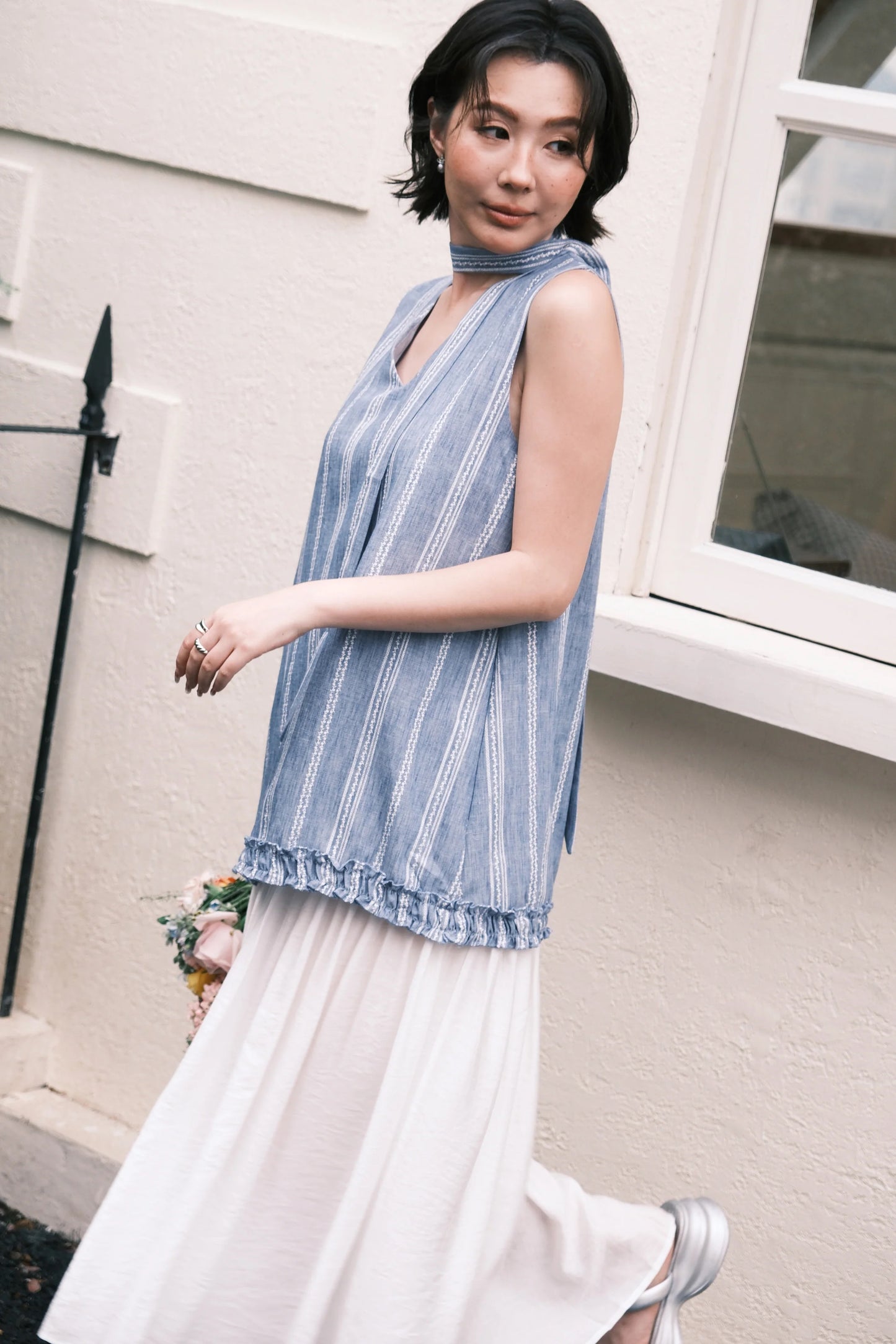 Émilie Layered Dress in Dark Blue