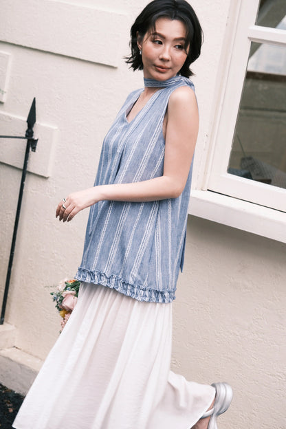 Émilie Layered Dress in Dark Blue