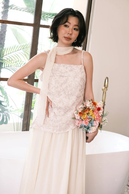 Seraphina Embroidered Dress in Cream