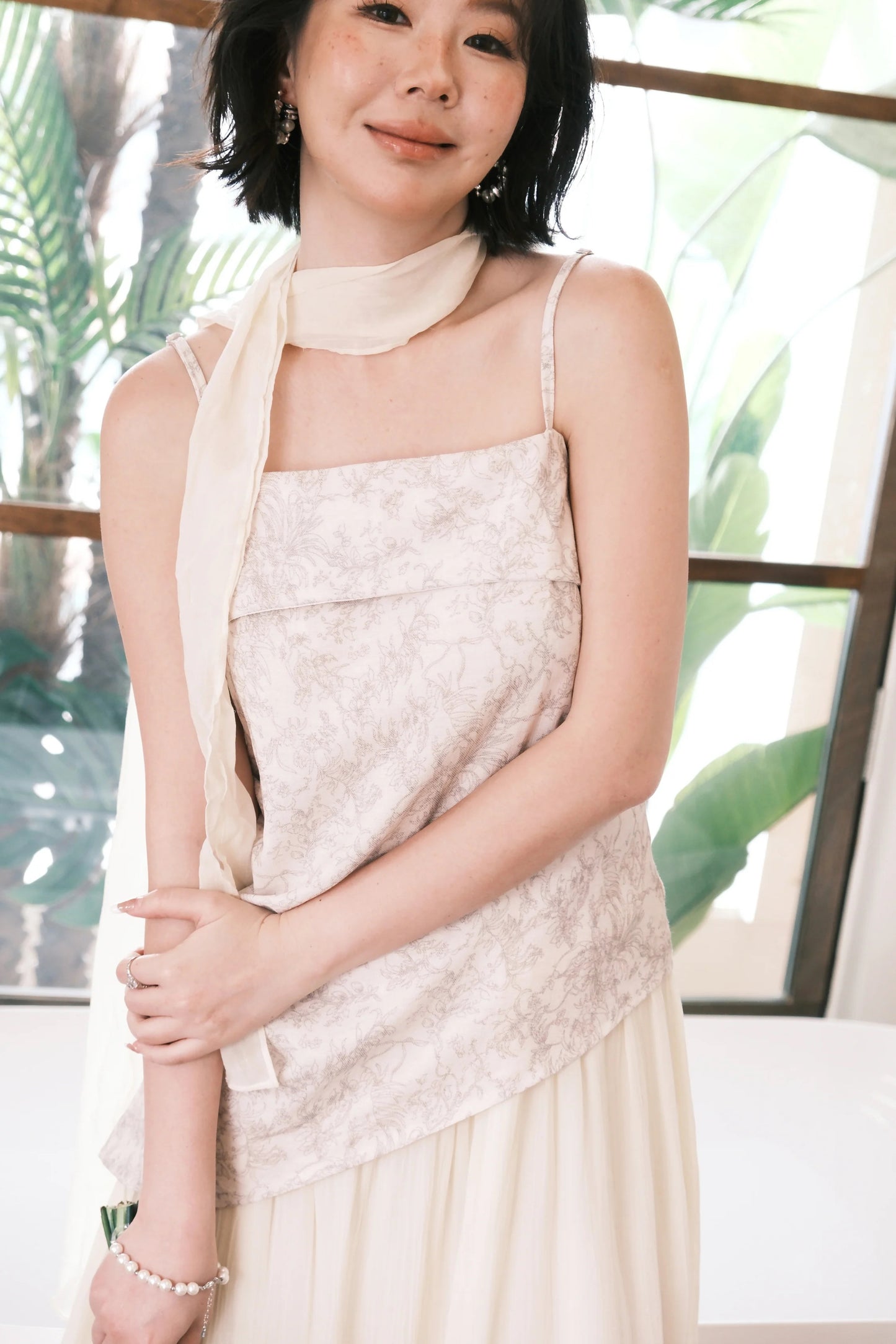 Seraphina Embroidered Dress in Cream