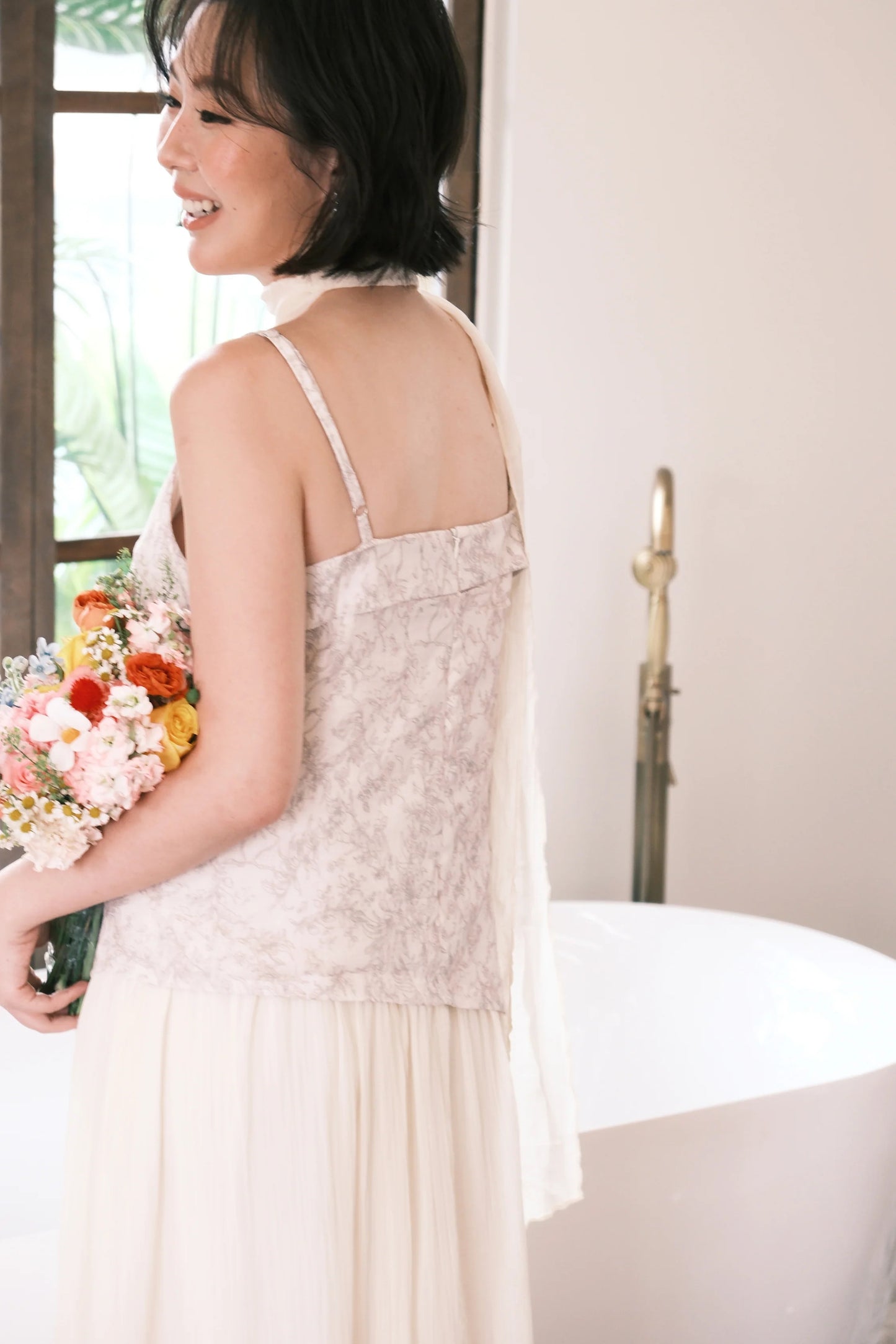 Seraphina Embroidered Dress in Cream