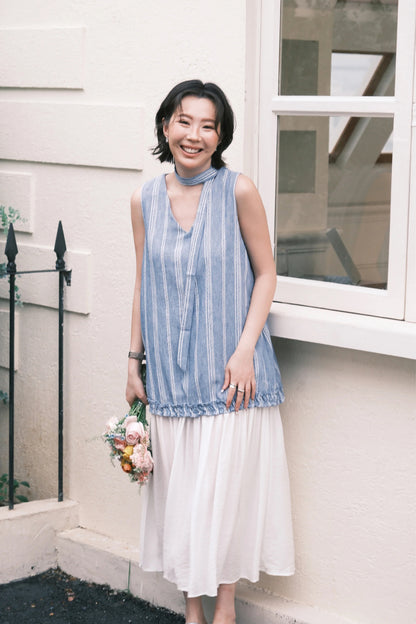Émilie Layered Dress in Dark Blue