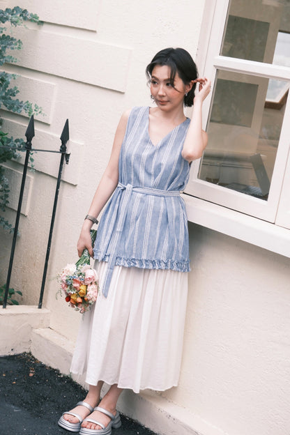 Émilie Layered Dress in Dark Blue