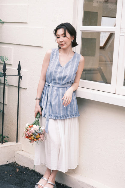 Émilie Layered Dress in Dark Blue