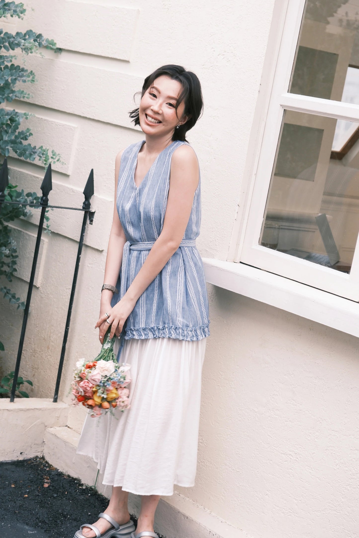 Émilie Layered Dress in Dark Blue