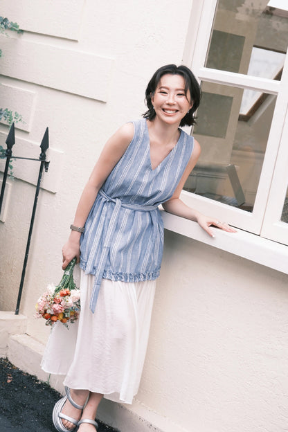 Émilie Layered Dress in Dark Blue