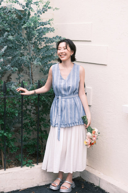 Émilie Layered Dress in Dark Blue