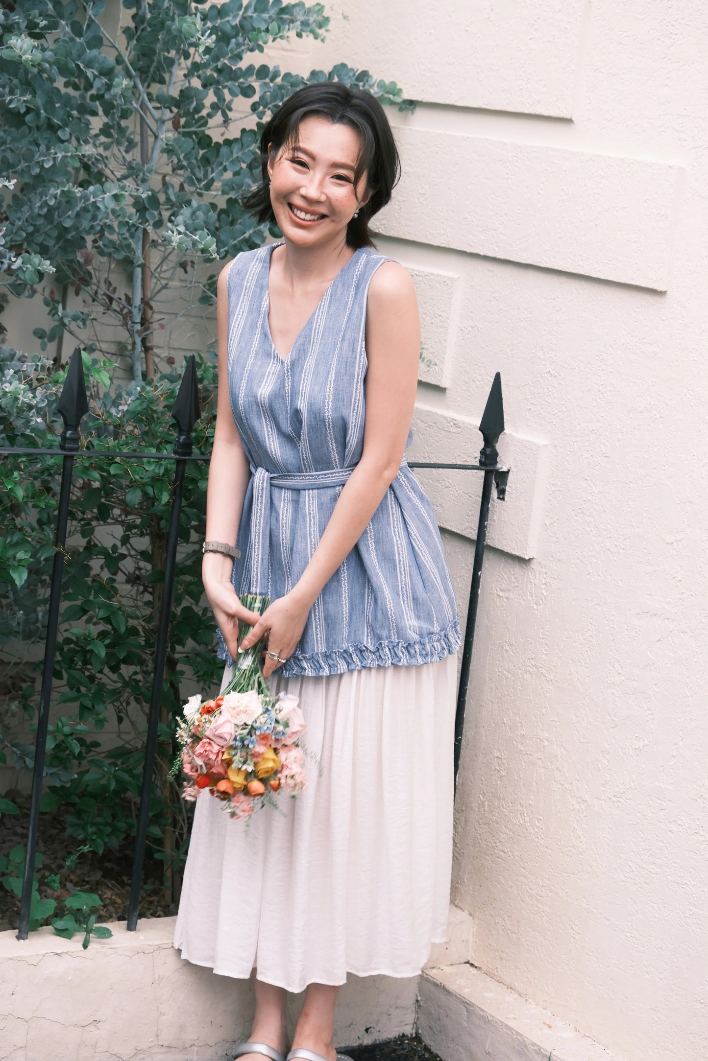 Émilie Layered Dress in Dark Blue
