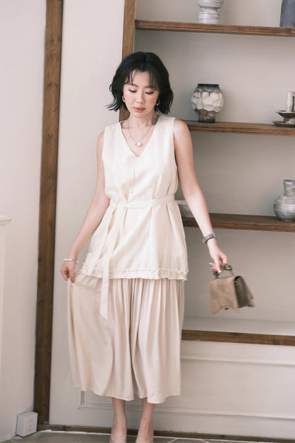 Émilie Layered Dress in Cream