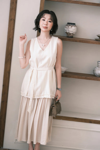 Émilie Layered Dress in Cream
