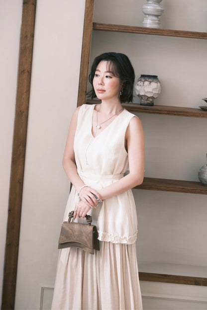Émilie Layered Dress in Cream