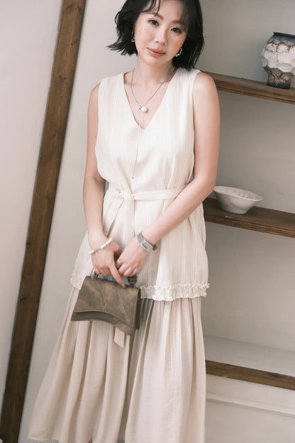 Émilie Layered Dress in Cream