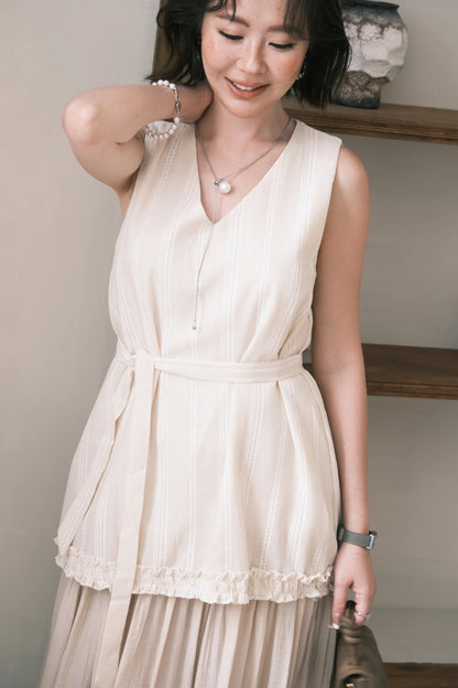 Émilie Layered Dress in Cream