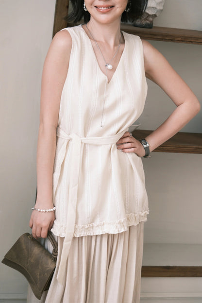 Émilie Layered Dress in Cream