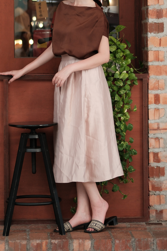 Lilou Satin Midi Skirt